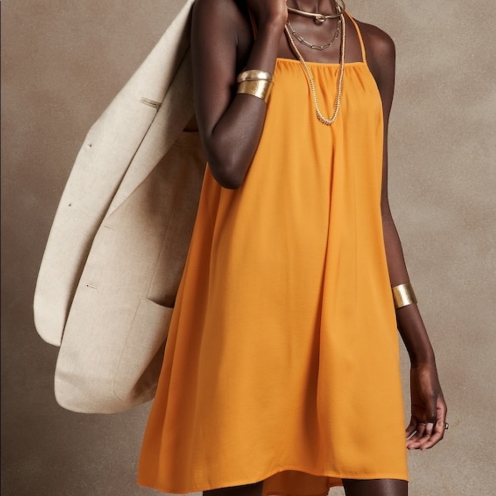 Yellow shift dress